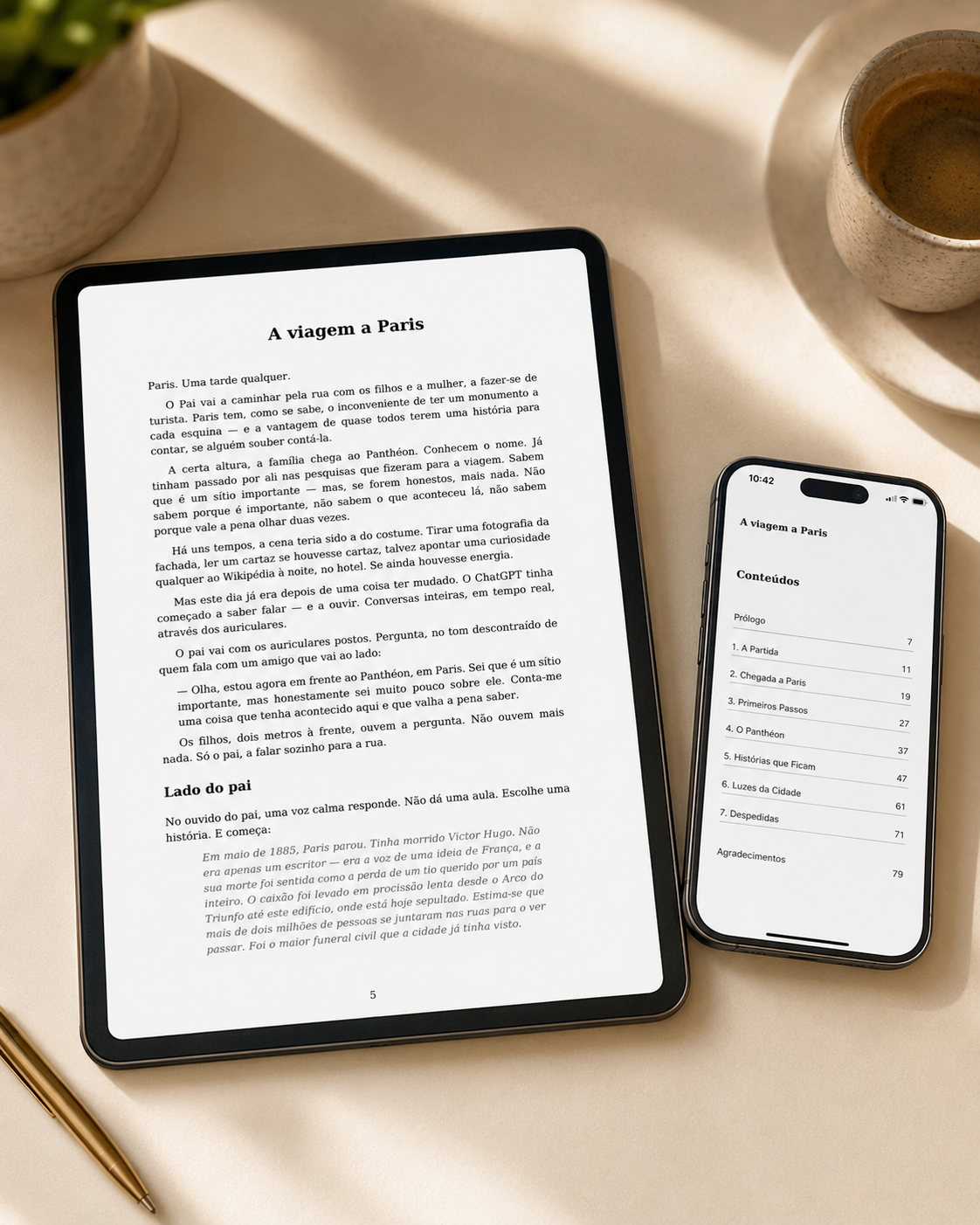 Páginas interiores do livro Pensar com IA